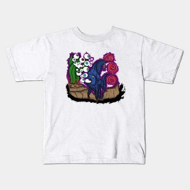 FISH in deep black water Kids T-Shirt by avdeev.v19@gmail.com